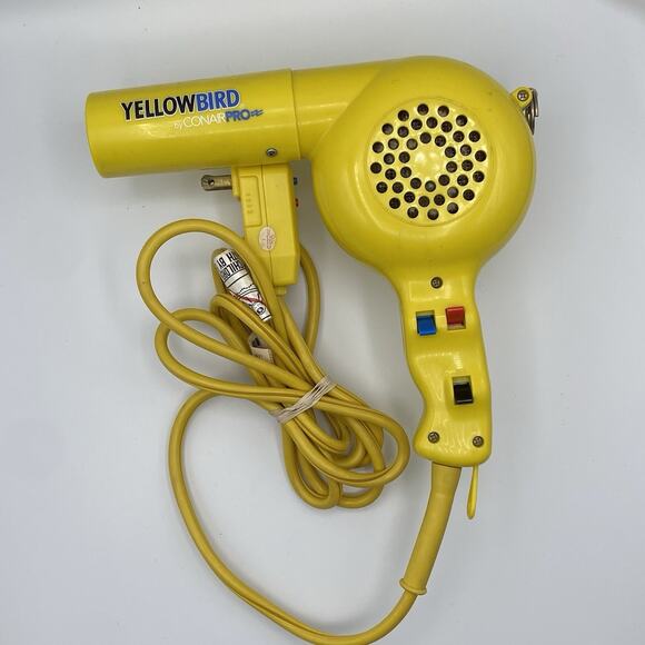 Conair Pro Yellow Bird Hair Dryer #YB075W works - 4 hot and cold settings- VIDEO - Picture 1 of 8